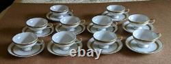 Rosenthal Germany White Gold Trim Set 8 Demitasse Cups+saucers Laurel Wreath