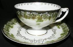 Rosenthal Green Iris 6 Cups & 6 Saucers Gold Trim Louis Seize Line