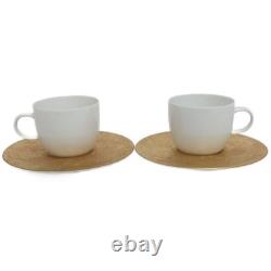 Rosenthal Magic Flute Gold White Cup Saucers Set Of 2 Germany Tableware
