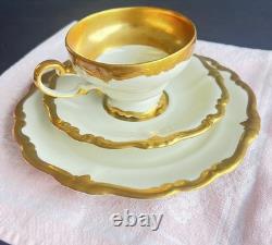 Rosenthal Pompadour Cup Saucer Dessert Plate Gold Encrusted U. S. Zone Germany