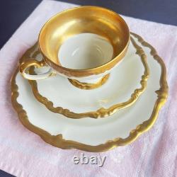 Rosenthal Pompadour Cup Saucer Dessert Plate Gold Encrusted U. S. Zone Germany