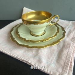 Rosenthal Pompadour Cup Saucer Dessert Plate Gold Encrusted U. S. Zone Germany