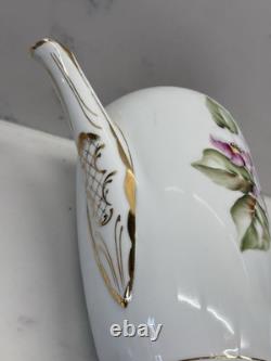 Rosenthal Selb Bavaria Gilded Coffee Pot Flower With 3 Cups & Saucers