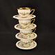 Rosenthal Set 4 Cups & Saucers Demitasse Maria Mold Moss Rose Floral Withgold 1943