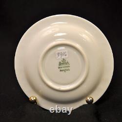 Rosenthal Set 4 Cups & Saucers Demitasse Maria Mold Moss Rose Floral withGold 1943