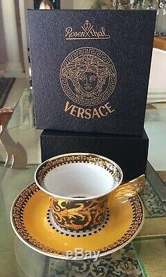 Rosenthal Versace BAROCCO TEA CUP AND SAUCERS 6 sets new in box GOLD