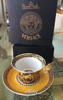 Rosenthal Versace BAROCCO TEA CUP AND SAUCERS 6 sets new in box GOLD
