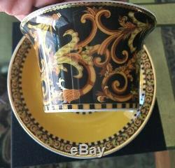 Rosenthal Versace BAROCCO TEA CUP AND SAUCERS 6 sets new in box GOLD