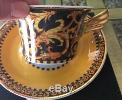 Rosenthal Versace BAROCCO TEA CUP AND SAUCERS 6 sets new in box GOLD