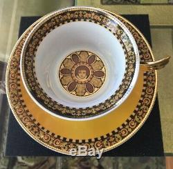 Rosenthal Versace BAROCCO TEA CUP AND SAUCERS 6 sets new in box GOLD