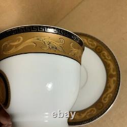 Rosenthal Versace Medusa Black & Gold Set Of Tea Cup & Saucer
