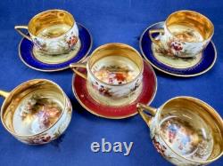 Rosenthal Vienna Austria 1920s Set Demitasse 3 Cups & 5 Saucers-Fantastic