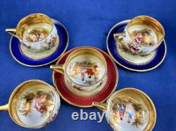 Rosenthal Vienna Austria 1920s Set Demitasse 3 Cups & 5 Saucers-Fantastic
