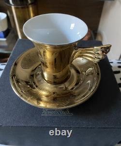 Rosenthal X Versace Vanity La Doree Coffee Cup and Saucer New