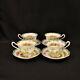 Royal Albert 4 Cups & 4 Saucers Chelsea Bird Blue Multicolor Withgold 1940's Avon