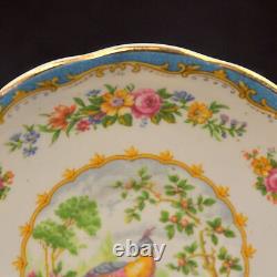 Royal Albert 4 Cups & 4 Saucers Chelsea Bird Blue Multicolor withGold 1940's Avon