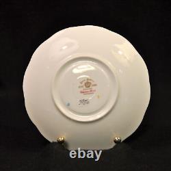 Royal Albert 4 Cups & 4 Saucers Chelsea Bird Blue Multicolor withGold 1940's Avon