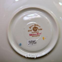 Royal Albert 4 Cups & 4 Saucers Chelsea Bird Blue Multicolor withGold 1940's Avon