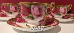 Royal Albert Bone China English Rose Gold Gilded Tea Cup & Saucer Mid Century