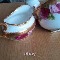 Royal Albert Crown China English Rose Gold Antique tea set Gold Gilded
