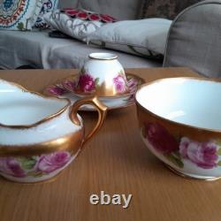 Royal Albert Crown China English Rose Gold Antique tea set Gold Gilded