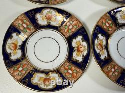 Royal Albert Crown China Imari Coffee Set c1925 Cobalt Blue Gold 6 Cups England
