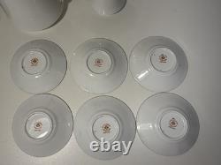 Royal Albert Crown China Imari Coffee Set c1925 Cobalt Blue Gold 6 Cups England