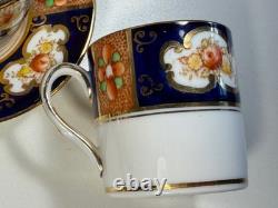 Royal Albert Crown China Imari Coffee Set c1925 Cobalt Blue Gold 6 Cups England