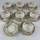 Royal Albert Crown China Pansy 7726 Tea Cups & Saucers Set 15 Pc Floral Gold