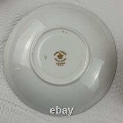 Royal Albert Crown China Pansy 7726 Tea Cups & Saucers Set 15 Pc Floral Gold