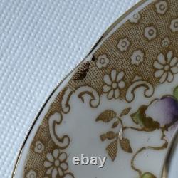 Royal Albert Crown China Pansy 7726 Tea Cups & Saucers Set 15 Pc Floral Gold