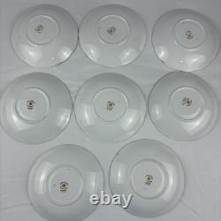 Royal Albert Crown China Pansy 7726 Tea Cups & Saucers Set 15 Pc Floral Gold