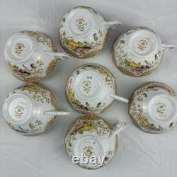 Royal Albert Crown China Pansy 7726 Tea Cups & Saucers Set 15 Pc Floral Gold