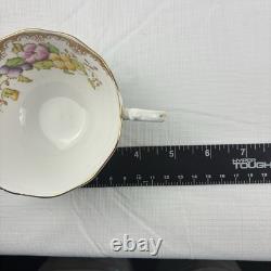 Royal Albert Crown China Pansy 7726 Tea Cups & Saucers Set 15 Pc Floral Gold