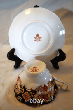 Royal Albert Derby Heirloom Imari 7 Cups & Saucers Bone China Gold Trim England