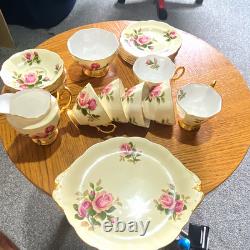 Royal Albert English Beauty Bone China Tea Cup & Saucer Set Floral Pink