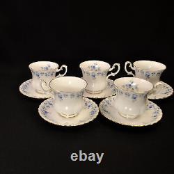 Royal Albert Footed Mini 5 Sets Cups Saucers Montrose Memory Lane Gold 1965-2007