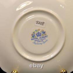 Royal Albert Footed Mini 5 Sets Cups Saucers Montrose Memory Lane Gold 1965-2007