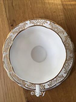 Royal Albert Gold Lace White Gilded Tea Coffee 5+ Trio Sets Bone China England