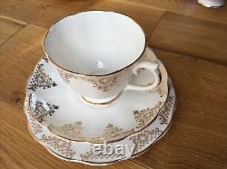 Royal Albert Gold Lace White Gilded Tea Coffee 5+ Trio Sets Bone China England