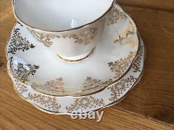 Royal Albert Gold Lace White Gilded Tea Coffee 5+ Trio Sets Bone China England