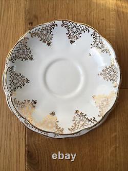 Royal Albert Gold Lace White Gilded Tea Coffee 5+ Trio Sets Bone China England