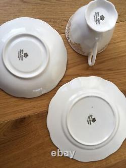 Royal Albert Gold Lace White Gilded Tea Coffee 5+ Trio Sets Bone China England