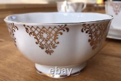 Royal Albert Gold Lace White Gilded Tea Coffee 5+ Trio Sets Bone China England
