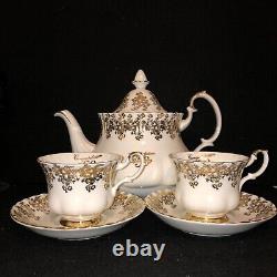 Royal Albert Golden Anniversary large teapot in excellent condition c/w 2x Duos