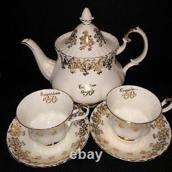 Royal Albert Golden Anniversary large teapot in excellent condition c/w 2x Duos