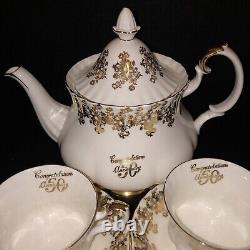 Royal Albert Golden Anniversary large teapot in excellent condition c/w 2x Duos