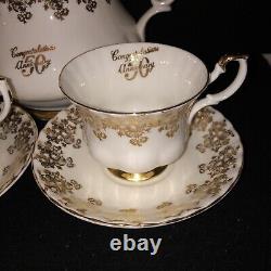 Royal Albert Golden Anniversary large teapot in excellent condition c/w 2x Duos