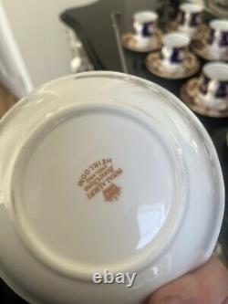 Royal Albert Heirloom Cobalt Blue Gold Imari Coffee Cups And Saucers 18 Pieces