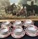 Royal Albert Lady Carlyle Bone China Soup Twin Handled Cup & Saucer Set X 6